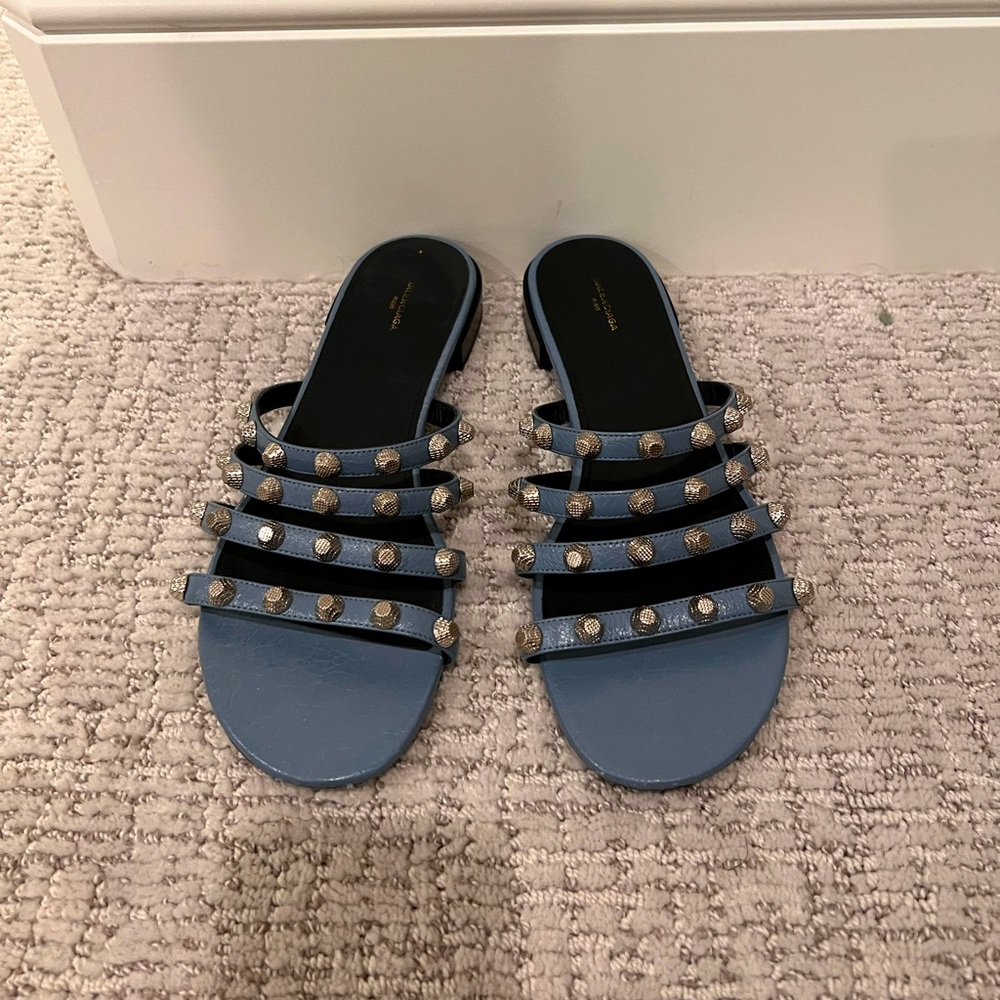 Balenciaga - Blue Studded Sandals - Size 41